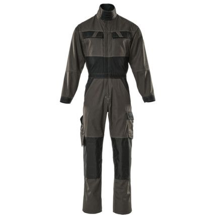 WALLAN BOILERSUIT WITH KNEEPAD POCKETS DARK ANTHRACITE/BLACK (L)