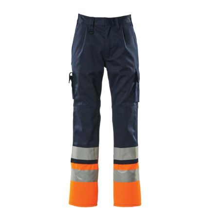 PATOS TROUSERS WITH KNEEPAD POCKETS NAVY/HI-VIS ORANGE (L30W40.5)