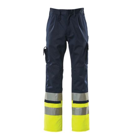 PATOS TROUSERS WITH KNEEPAD POCKETS NAVY/HI-VIS YELLOW (L30W30.5)