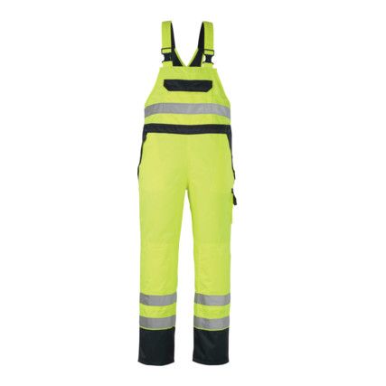 WELS BIB & BRACE OVER TROUSERS HI-VIS YELLOW/NAVY (S)