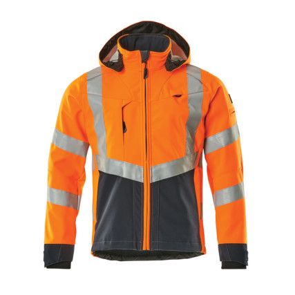 BLACKPOOL SOFTSHELL JACKET HI-VISORANGE/DARK NAVY (S)