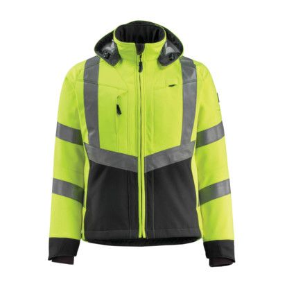 BLACKPOOL SOFTSHELL JACKET HI-VISYELLOW/BLACK (S)