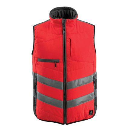 GRIMSBY WINTER GILET HI-VISRED/DARK ANTHRACITE (S)