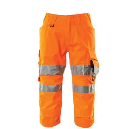 3/4 LENGTH TROUSERS WITH KNEEPAD POCKETS HI-VIS ORANGE (W28.5)