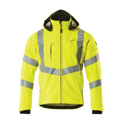 BLACKPOOL SOFTSHELL JACKET HI-VIS YELLOW (S)