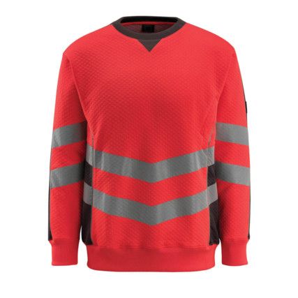 WIGTON SWEATSHIRT HI-VIS RED/DARK ANTHRACITE (S)