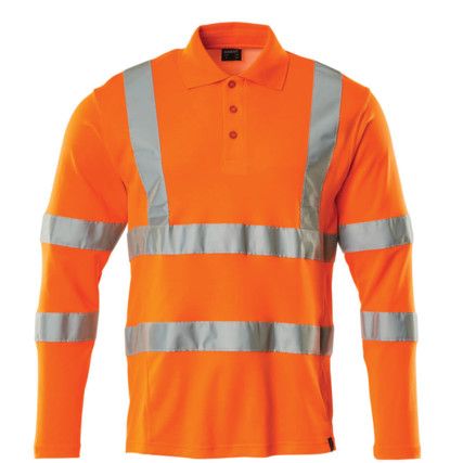 POLO SHIRT, LONG-SLEEVED HI-VIS ORANGE (S)