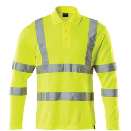 POLO SHIRT, LONG-SLEEVED HI-VIS YELLOW (S)