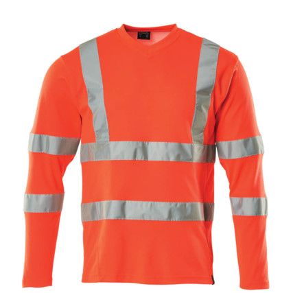 T-SHIRT, LONG-SLEEVED HI-VIS RED (S)