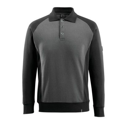 UNIQUE MAGDEBURG POLO SWEATSHIRT DARKANTHRACITE/BLACK (S)