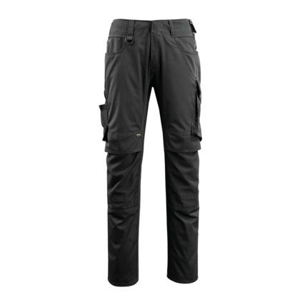 UNIQUE, Lemberg, Work Trousers, Unisex, Black, Poly-Cotton, Waist 32.5", Regular