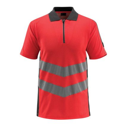 MURTON POLO SHIRT HI-VIS RED/DARK ANTHRACITE (S)