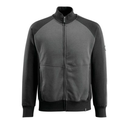 UNIQUE AMBERG SWEATSHIRT WITH ZIPPERDARK ANTHRACITE/BLACK (L)