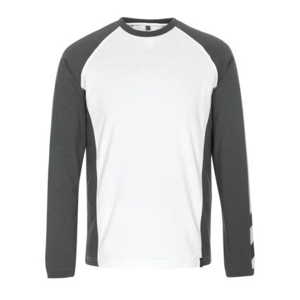 UNIQUE BIELEFELD T-SHIRT, LONG-SLEEVEDWHITE/DARK ANTHRACITE (XS)