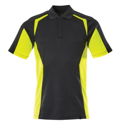 ACCELERATE SAFE POLO SHIRT BLACK/HI-VIS YELLOW(XS)