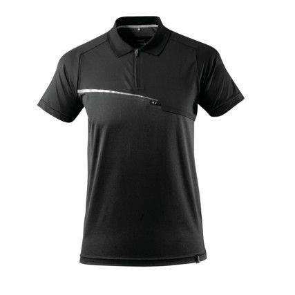 POLO SHIRT WITH CHEST POCKET BLACK (XS)