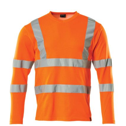 T-SHIRT, LONG-SLEEVED HI-VIS ORANGE (S)