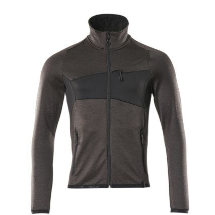 ACCELERATE FLEECE JUMPER WITH ZIPPER DARKANTHRACITE/BLACK (S)