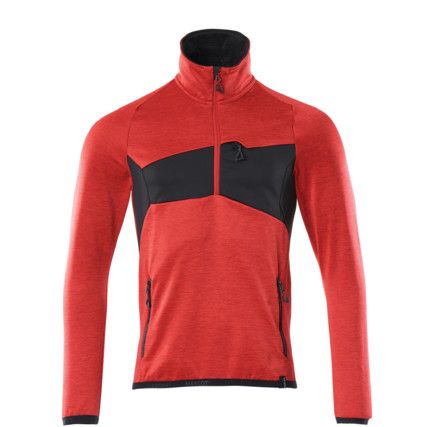 ACCELERATE FLEECE JUMPER WITH HALF ZIPTRAFFIC RED/BLACK (XS)