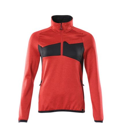 ACCELERATE FLEECE JUMPER WITH HALF ZIPTRAFFIC RED/BLACK (XS)