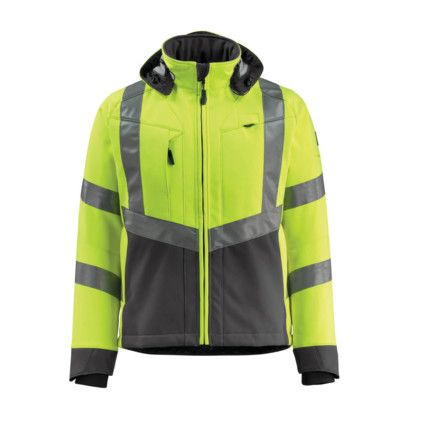 BLACKPOOL SOFTSHELL JACKET HI-VISYELLOW/DARK ANTHRACITE (S)