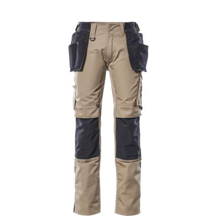 UNIQUE KASSEL TROUSERS WITH HOLSTER POCKETS LIGHT KHAKI/BLACK (L32W34.5)