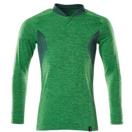 ACCELERATE POLO SHIRT, LONG-SLEEVED GRASS GREEN-FLECKED/GREEN (2XL(1 PCS.))