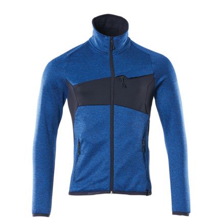 ACCELERATE FLEECE JUMPER WITH ZIPPER AZUREBLUE/DARK NAVY (S)