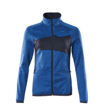 ACCELERATE FLEECE JUMPER WITH ZIPPER AZUREBLUE/DARK NAVY (S)