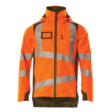 ACCELERATE SAFE OUTER SHELL JACKET HI-VISORANGE/MOSS GREEN (S)