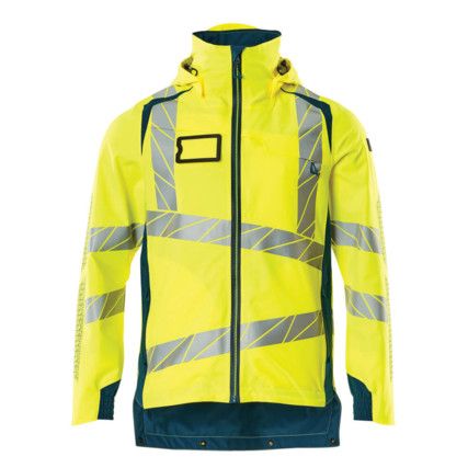 ACCELERATE SAFE OUTER SHELL JACKET HI-VISYELLOW/DARK PETROLEUM (S)