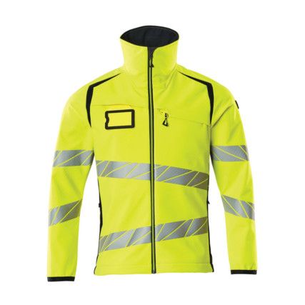 ACCELERATE SAFE SOFTSHELL JACKET HI-VISYELLOW/DARK NAVY (S)