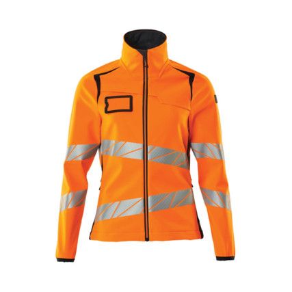 ACCELERATE SAFE SOFTSHELL JACKET HI-VISORANGE/DARK NAVY (XS)