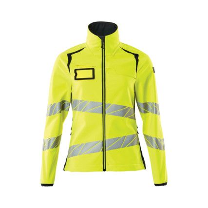 ACCELERATE SAFE SOFTSHELL JACKET HI-VISYELLOW/DARK NAVY (XS)