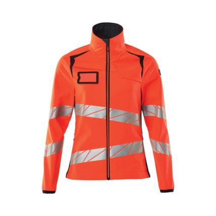 ACCELERATE SAFE SOFTSHELL JACKET HI-VIS RED/DARKNAVY (XS)