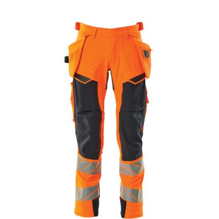 ACCELERATE SAFE TROUSERS WITH HOLSTER POCKETS HI-VIS ORANGE/DARK NAVY (L30W40.5)