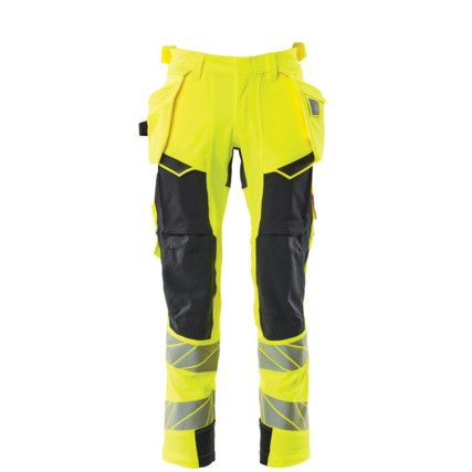 ACCELERATE SAFE TROUSERS WITH HOLSTER POCKETS HI-VIS YELLOW/DARK NAVY (L30W30.5)