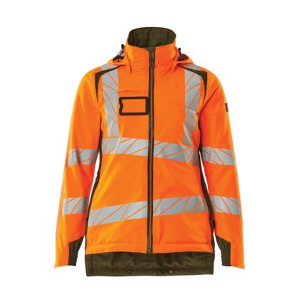 ACCELERATE SAFE WINTER JACKET HI-VIS ORANGE/MOSSGREEN (XS)