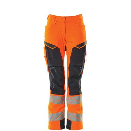 ACCELERATE SAFE TROUSERS WITH KNEEPAD POCKETS HI-VIS ORANGE/DARK NAVY (L30W30.5)