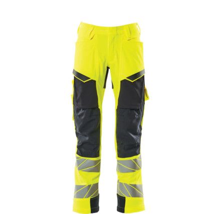 ACCELERATE SAFE TROUSERS WITH KNEEPAD POCKETS HI-VIS YELLOW/DARK NAVY (L30W30.5)