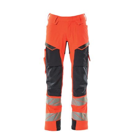 ACCELERATE SAFE TROUSERS WITH KNEEPAD POCKETSHI-VIS RED/DARK NAVY (L30W31.5)