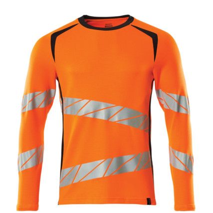 ACCELERATE SAFE T-SHIRT, LONG-SLEEVED HI-VISORANGE/DARK NAVY (2XL(1 PCS.))