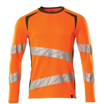 ACCELERATE SAFE T-SHIRT, LONG-SLEEVED HI-VISORANGE/MOSS GREEN (2XL(1 PCS.))