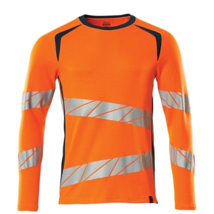 ACCELERATE SAFE T-SHIRT, LONG-SLEEVED HI-VIS ORANGE/DARK PETROLEUM (2XL(1 PCS.))