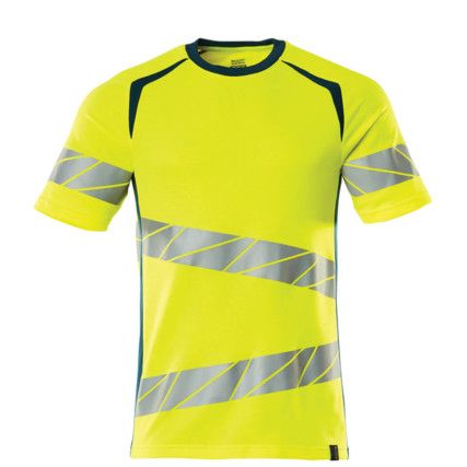 ACCELERATE SAFE T-SHIRT HI-VIS YELLOW/DARKPETROLEUM (2XL(1 PCS.))