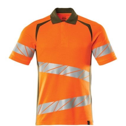 ACCELERATE SAFE POLO SHIRT HI-VIS ORANGE/MOSSGREEN (2XL(1 PCS.))