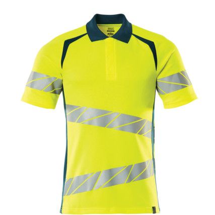 ACCELERATE SAFE POLO SHIRT HI-VIS YELLOW/DARKPETROLEUM (2XL(1 PCS.))