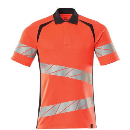 ACCELERATE SAFE POLO SHIRT HI-VIS RED/DARK NAVY(L(1 PCS.))