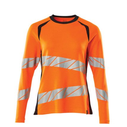 ACCELERATE SAFE T-SHIRT, LONG-SLEEVED HI-VISORANGE/DARK NAVY (2XL(1 PCS.))