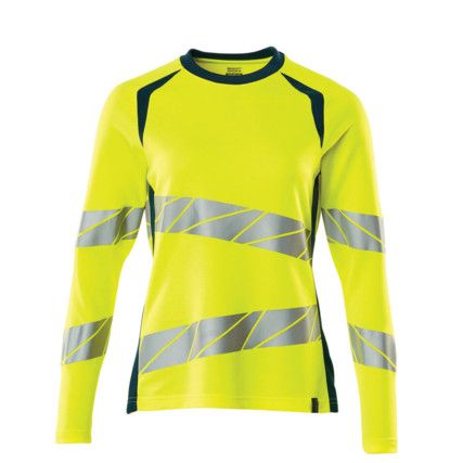 ACCELERATE SAFE T-SHIRT, LONG-SLEEVED HI-VIS YELLOW/DARK PETROLEUM (2XL(1 PCS.))